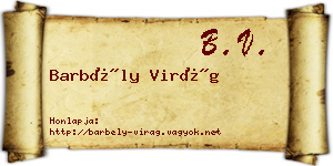 Barbély Virág névjegykártya